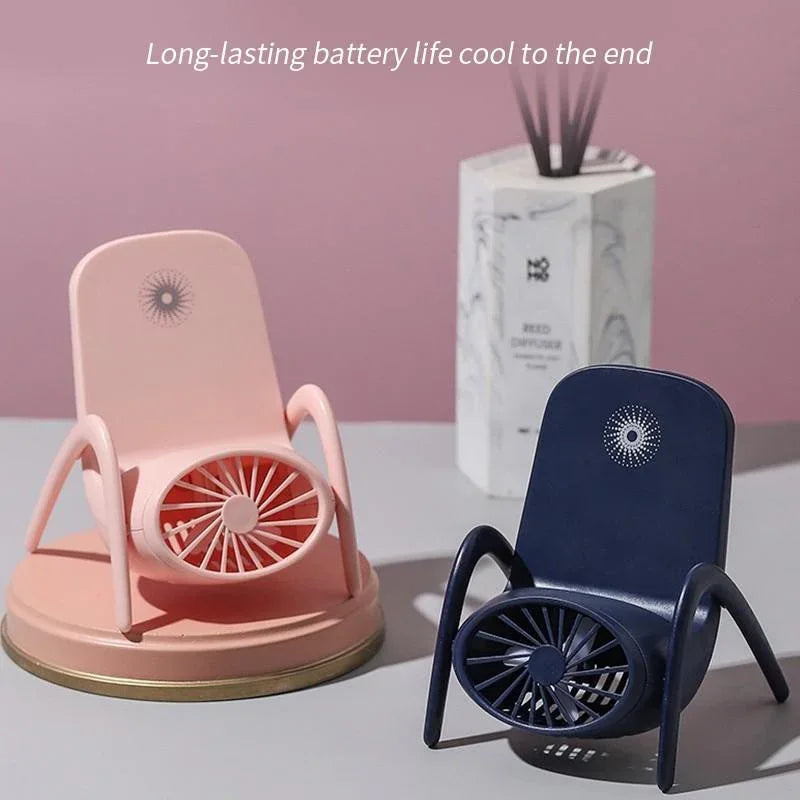 4814 Portable Mobile Phone Holder Fan Personal Fan Multi- Function Fan Handheld Charging Fan (Battery Not Include) - Zidbik