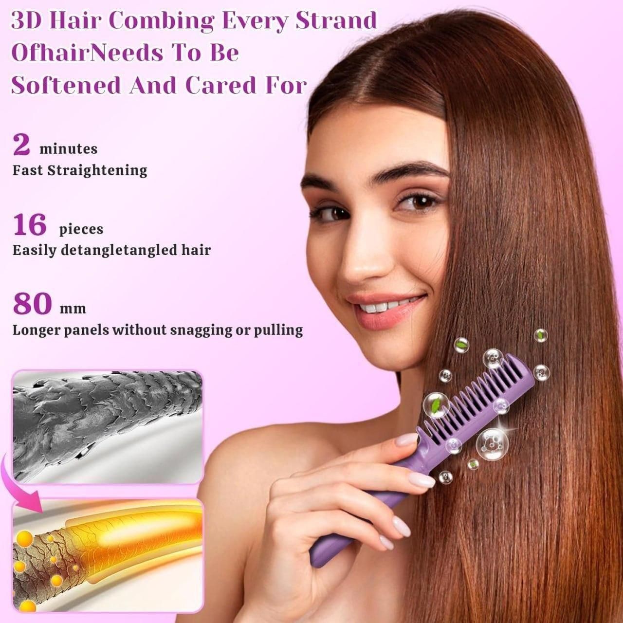 Meneflix Portable Mini Hair Straightener Cordless Rechargeable Mini Adjustable Hair Straightener Hot Comb - Zidbik