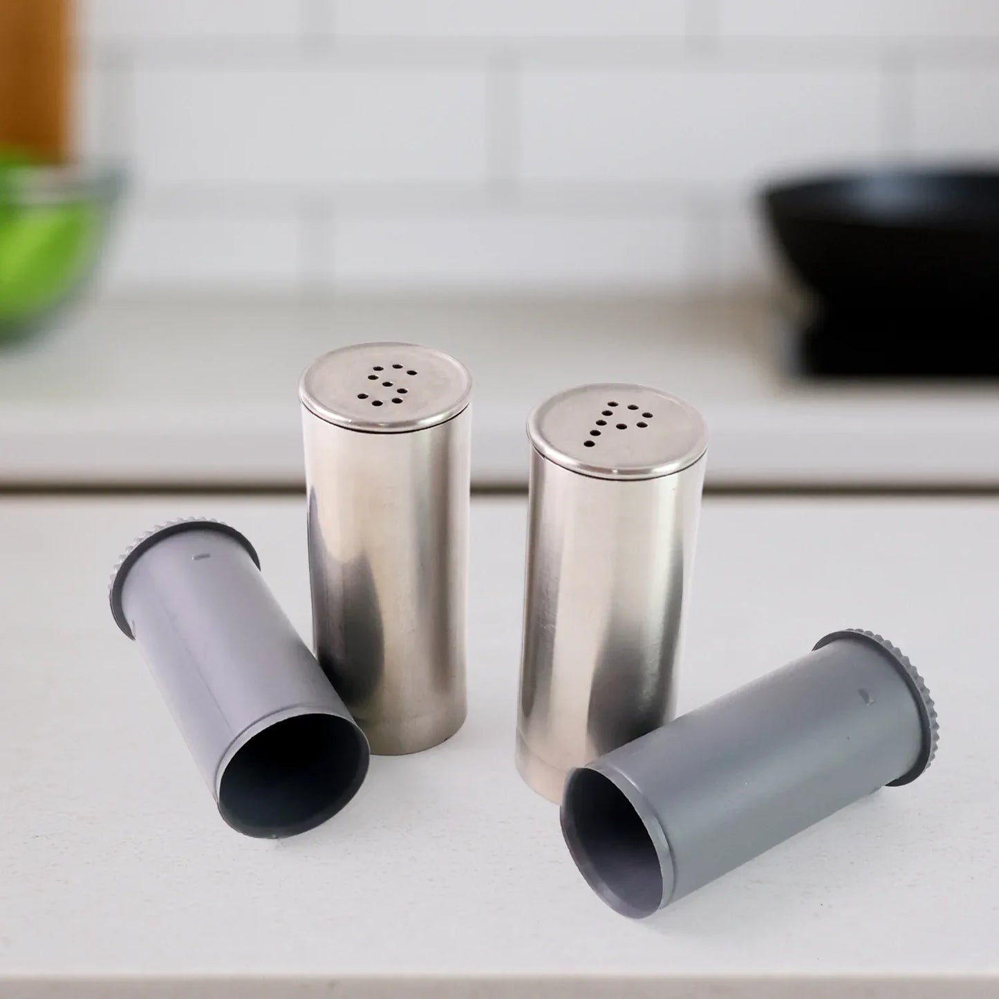 Stainless Steel Salt And Pepper Shaker Set (2 Pc) - Zidbik