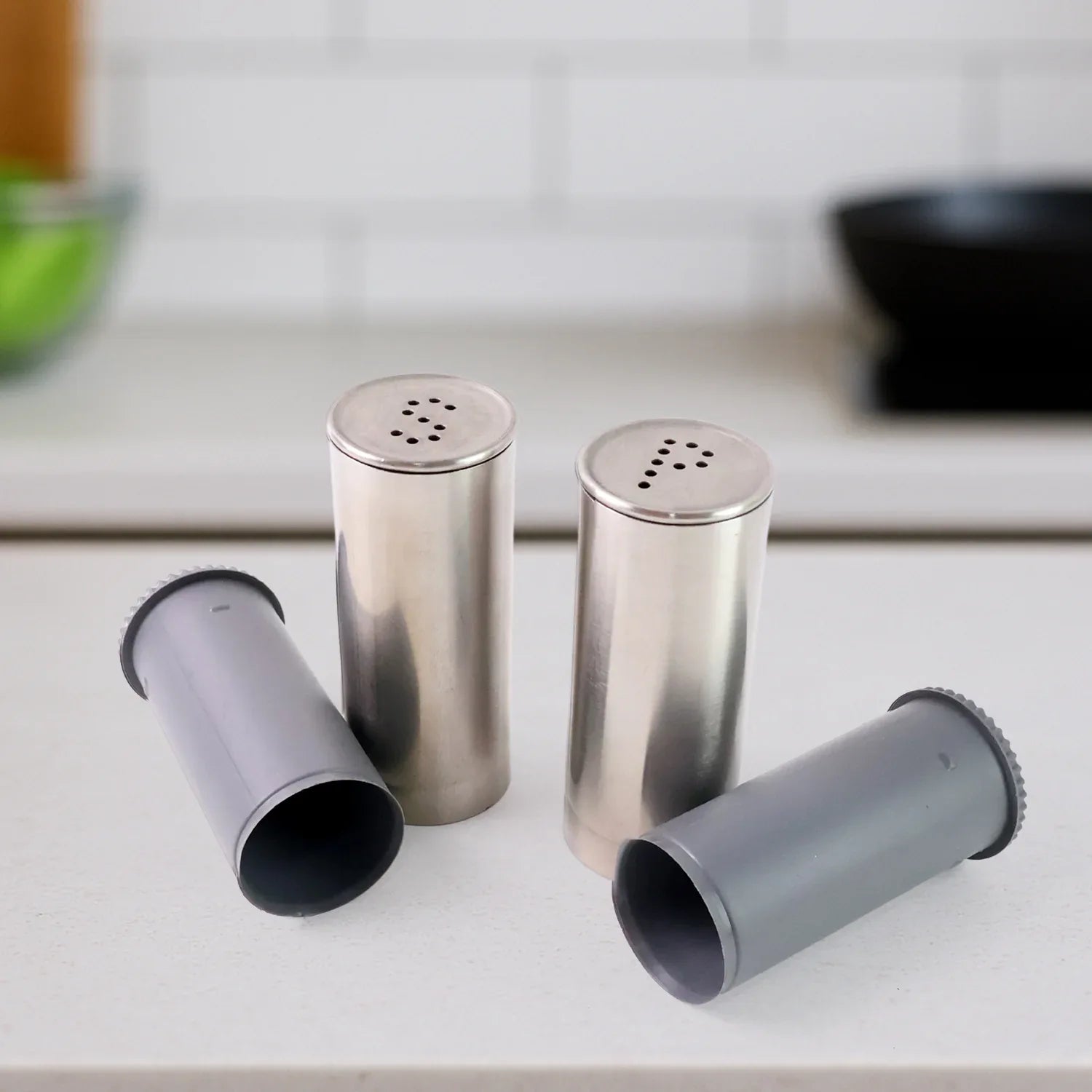 Stainless Steel Salt And Pepper Shaker Set (2 Pc) - Zidbik