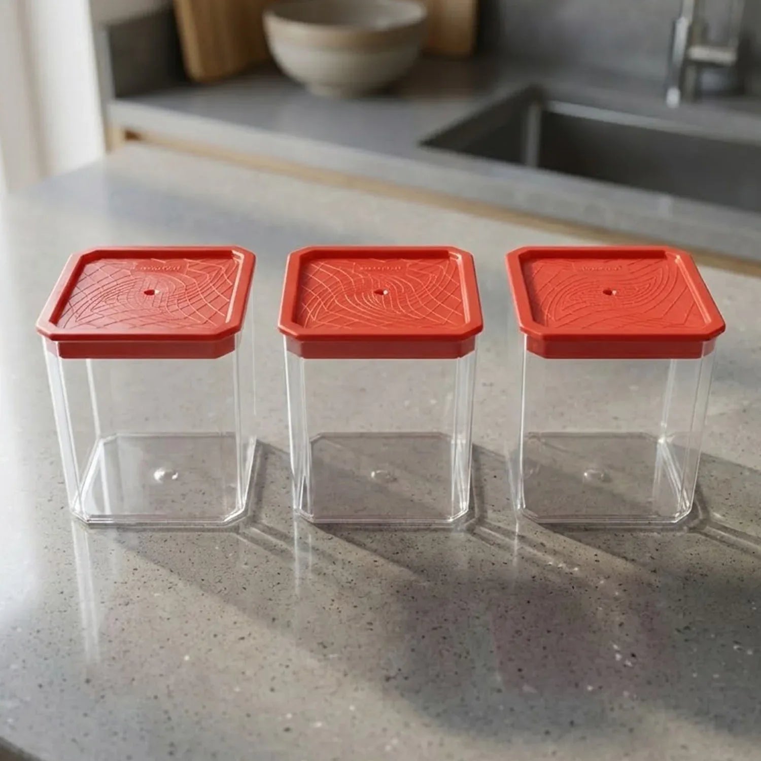 3 Piece Airtight Food Storage Container Set (1 Set 350 Ml) - Zidbik