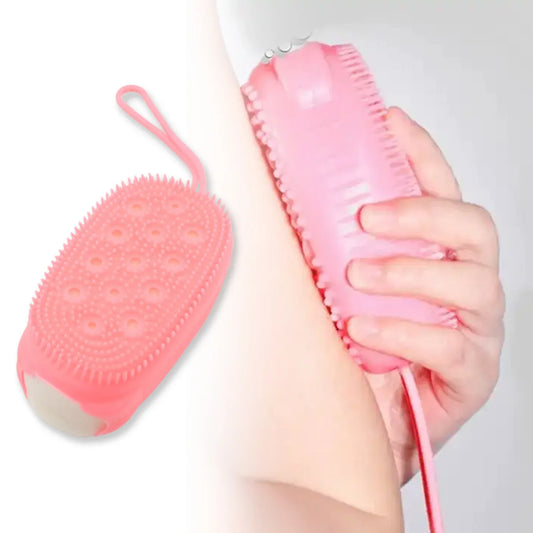 1436 Silicone Super Soft Silicone Bath Brush Double-sided Body Scrubber Brush For Deep Cleasing Exfoliating Ultra-soft Scrubber(1 Pc) - Zidbik