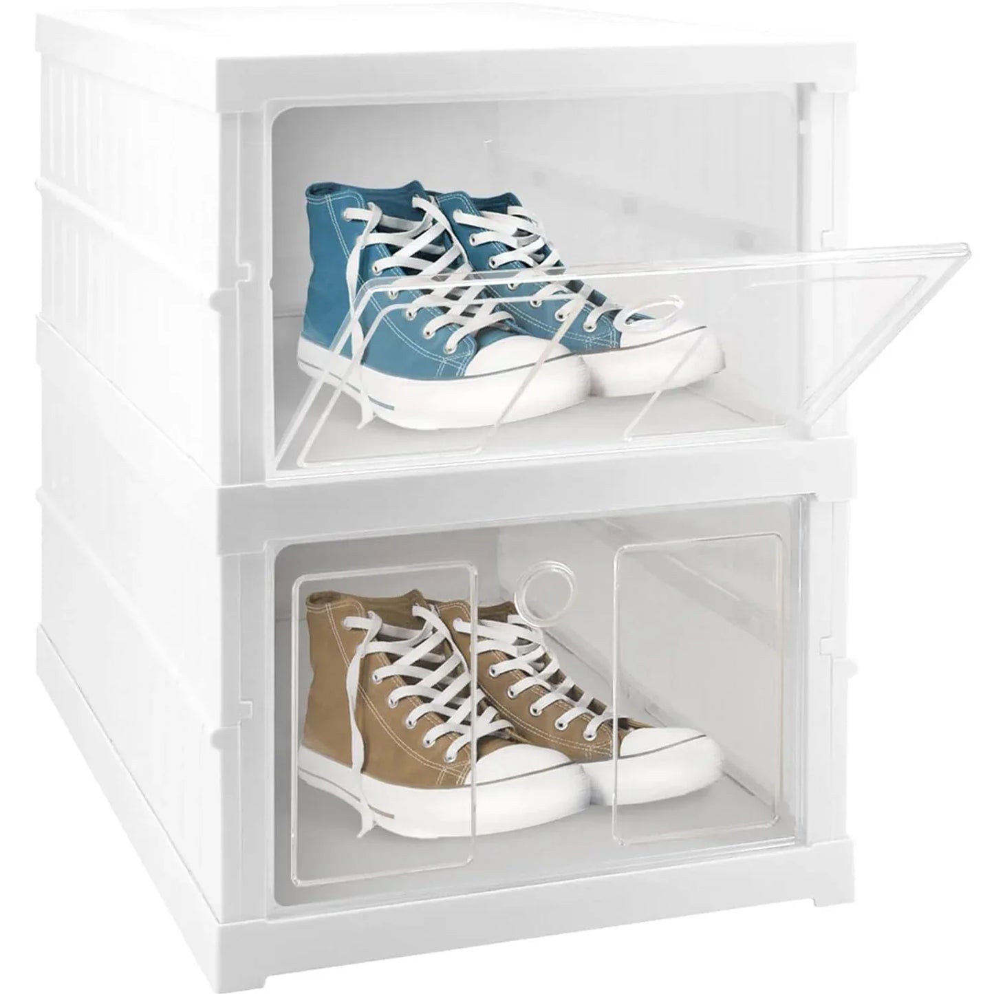 Stackable Multifunctional Storage For Clothes Foldable Drawer Shelf Basket Utility Cart Rack Storage Organizer Cart For Kitchen Pantry Closet Bedroom Bathroom Laundry (2 Layer 1 Pc) - Zidbik