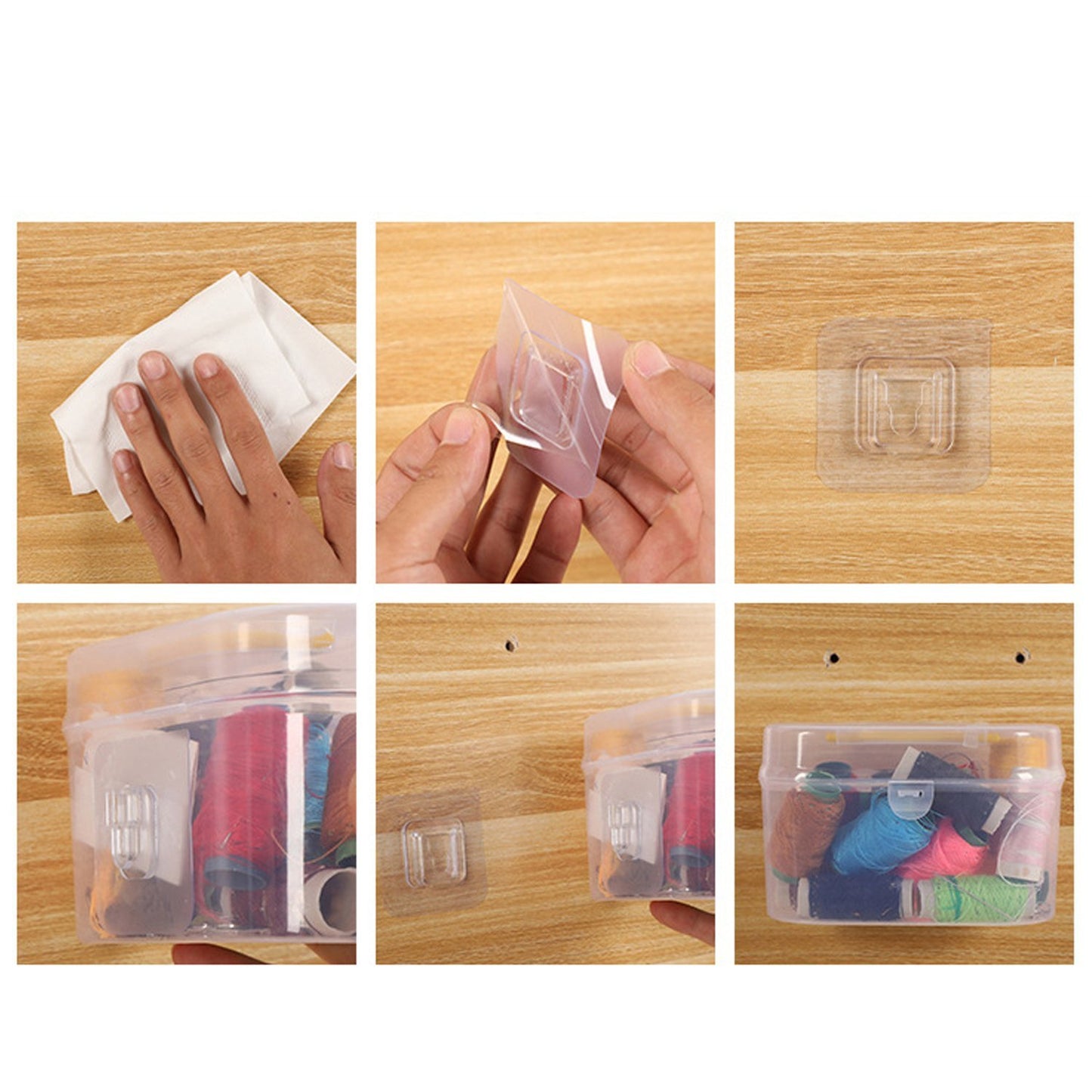 1746 Adhesive Plastic Wall Hooks Heavy Duty Hooks ( 1 Pair ) - Zidbik