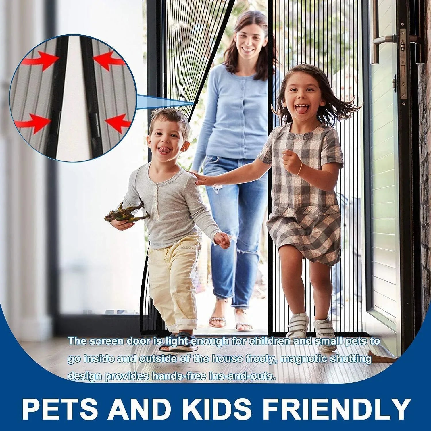 Magic Mesh Hands-free Screen Door Instant Opening (1 Set) - Zidbik