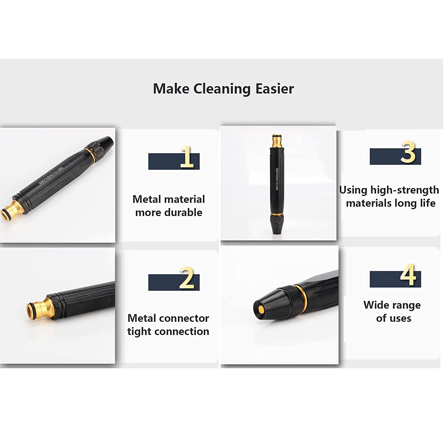 9090  High Pressure Water Gun Nozzle Car Wash Water Gun Nozzle Alloy Garden Nozzle Spray Gun - Zidbik