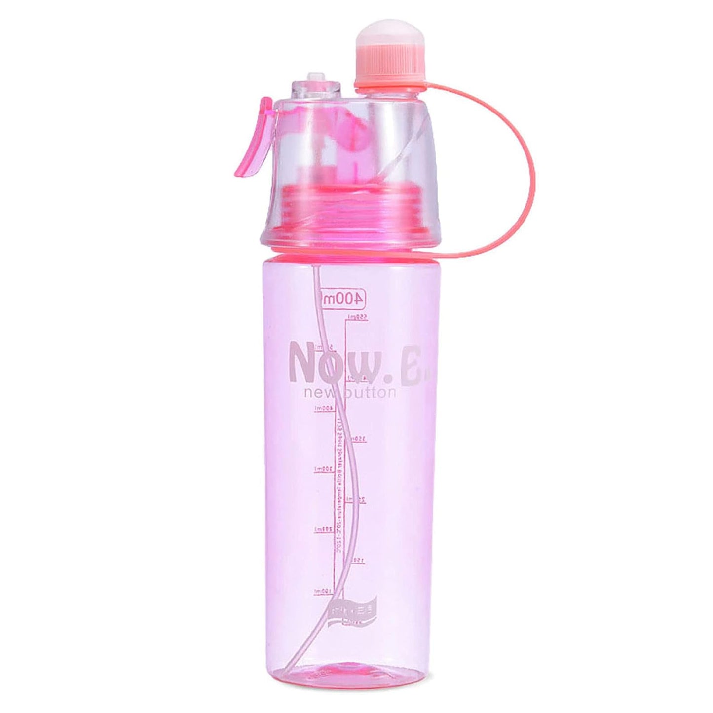 Plastic 2 In 1 Mist Spray Water Bottle (Multicolor  400 Ml  1 Pc) - Zidbik