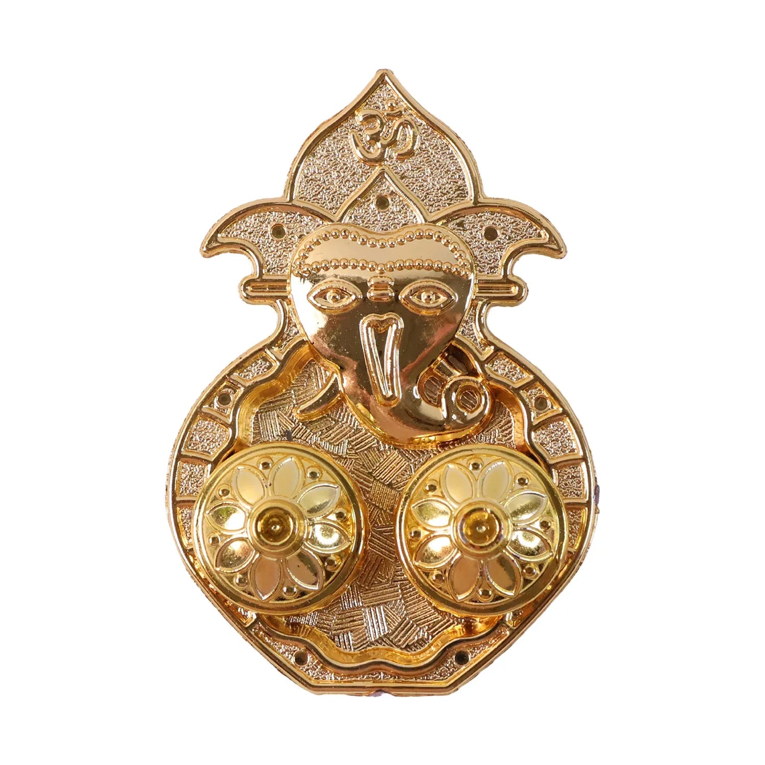 Traditional Golden Lord Ganesha Kumkum Dish (1 Pc) - Zidbik