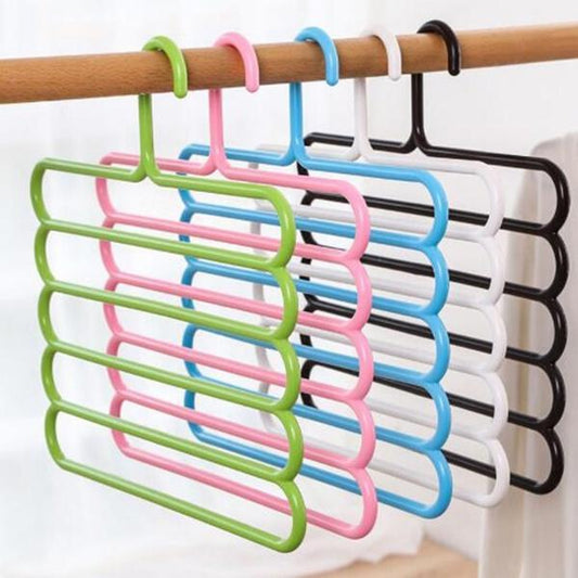 587 5 In 1 Multipurpose Plastic Hanger Assorted (5-layer) - Zidbik