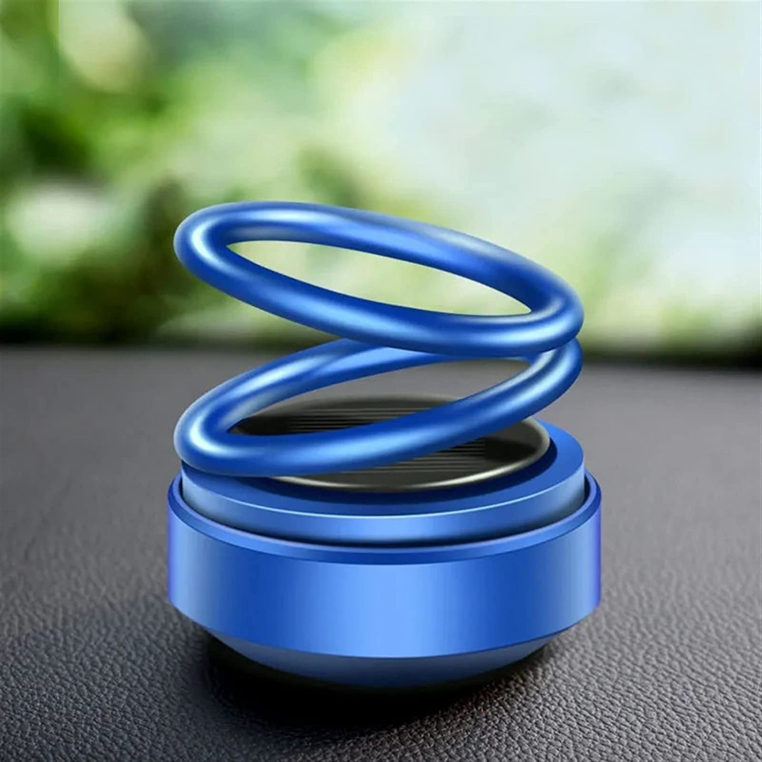 6319 Solar Power Car Aroma Diffuser 360double Ring Rotating Design Car Fragrance Diffuser Car Perfume Air Freshener For Dashboard Home Office - Zidbik
