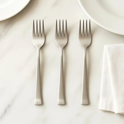 Premium Stainless Steel Dinner Fork - (3 Pc Set) - Zidbik