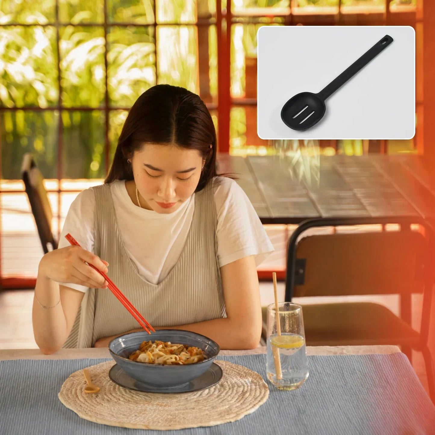 5377 Silicon Non-stick Heat Resistant Kitchen Item Premium Spoon ( 1pc ) - Zidbik