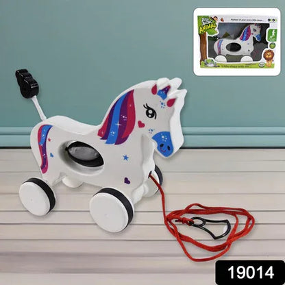 Pull Along Toy Unicorn Pull String Toys For Babies - Zidbik