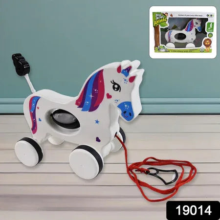 Pull Along Toy Unicorn Pull String Toys For Babies - Zidbik