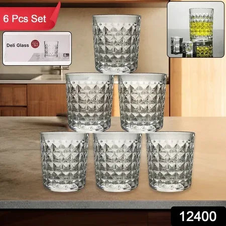 Premium Crystal-style Glass Tumbler Set (6 Pc 210 Ml) - Zidbik