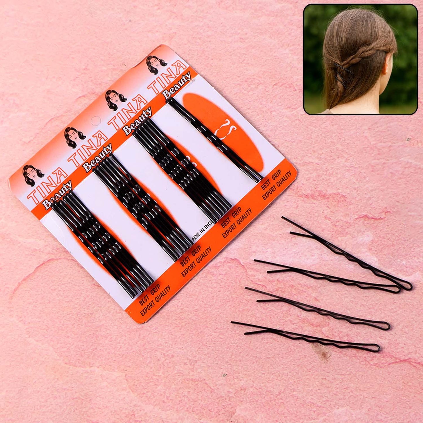 Big Black Hair Bobby Pins (24 Pc) - Zidbik