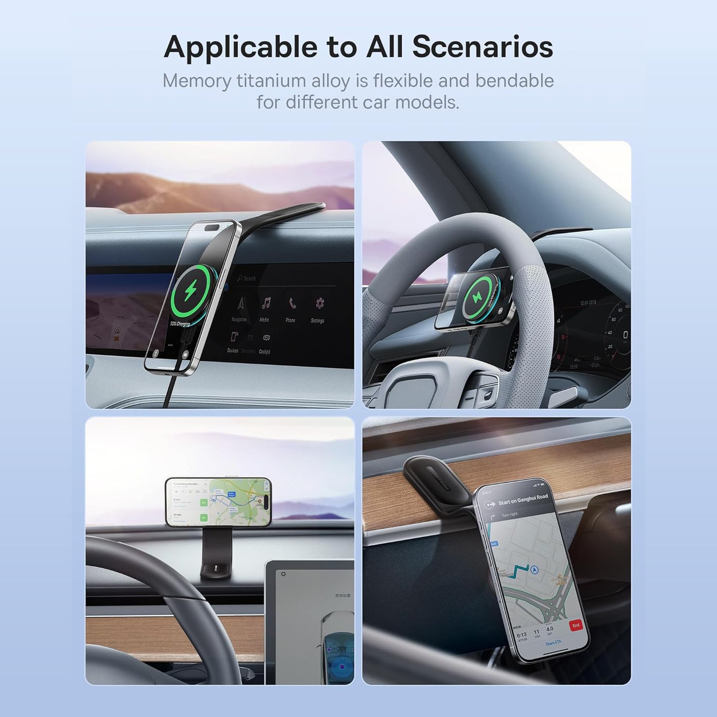 Car Mount Charger 15w Wireless Car Charger Phone Holder (1 Set) - Zidbik