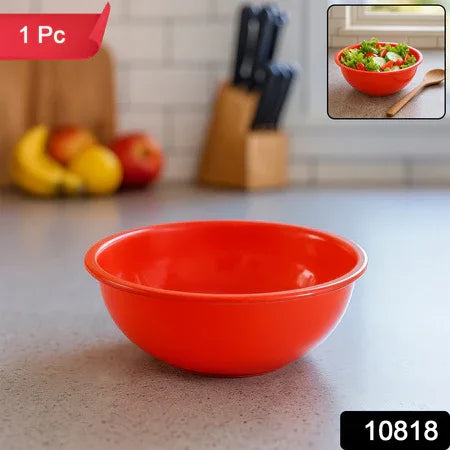 Plastic 6 Inch Red Round Deep Serving Bowl (1 Pc) - Zidbik