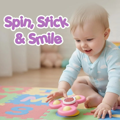 Colour Baby Spinner Toy Set Suction Cup Sensory Spin Toys (3 Pc Set) - Zidbik
