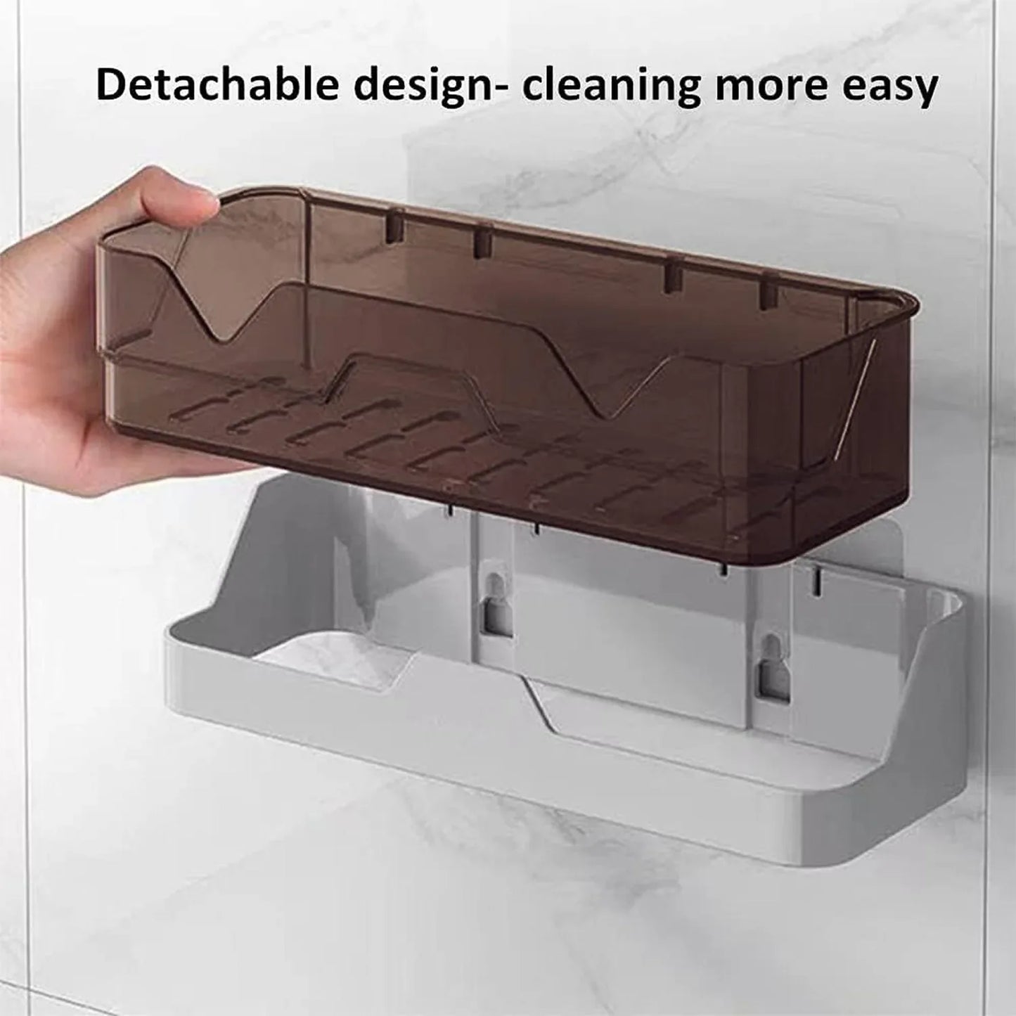 Wall Mounted Self Adhesive Plastic Storage Shelf (1 Pc) - Zidbik