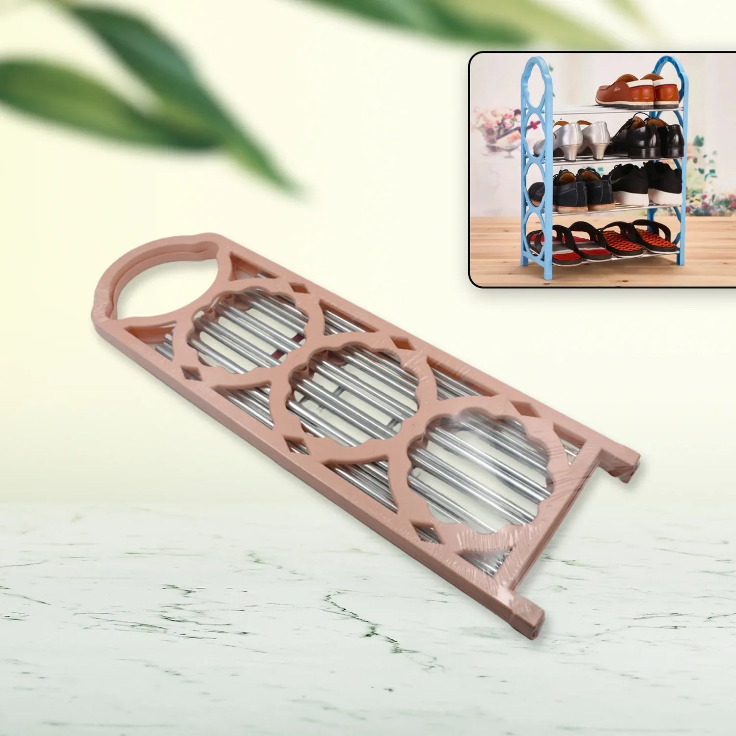 9392 Shoes Storage Shelf 4 Layer Spacesaving Shoes Show Rack Folding Shoe Rack Standing Shoe Rack Diy Shoes Storage Shelf Home Organizer For Bedroom Hallway And Closet Shoe Storage - Zidbik