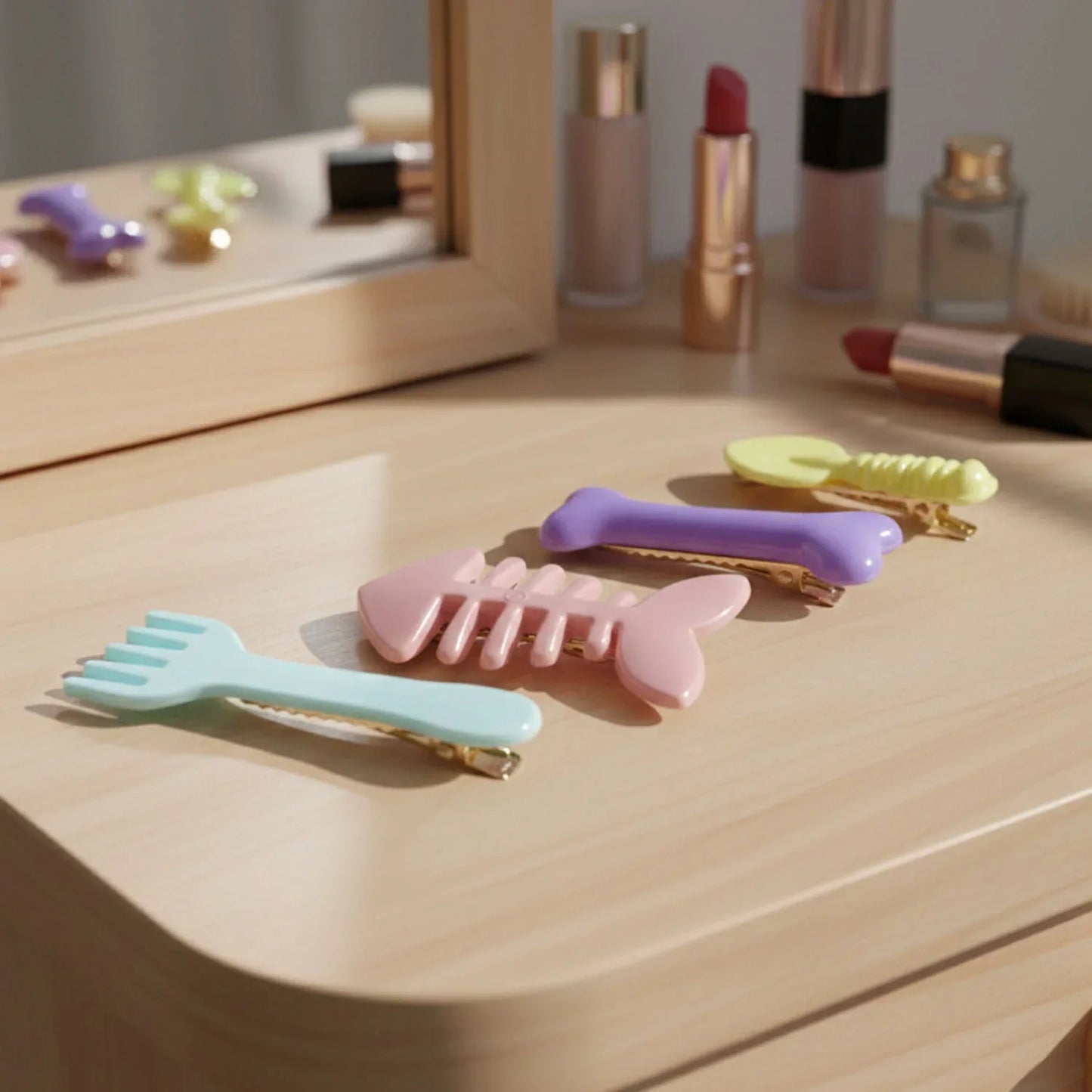 Cute Cartoon Shape Hair Clips (4 Pc) - Zidbik