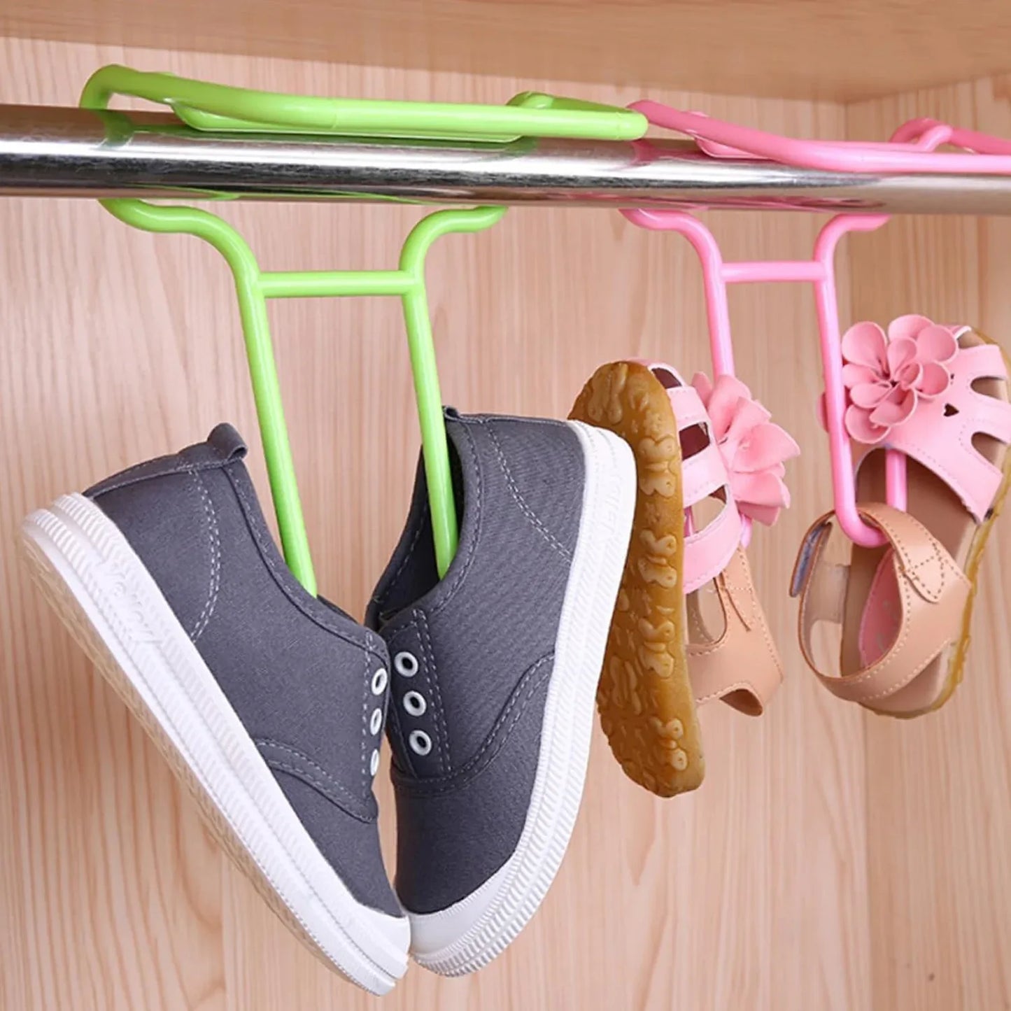 8546 Multi-function Shelf Drying Rack Shoe Rack Stand Hanger Shoes Hanging Storage Wardrobe Organizer Rack Shoe Organizer Stand Closet Shoe Organizer Shoe Holder (2 Pc Set) - Zidbik