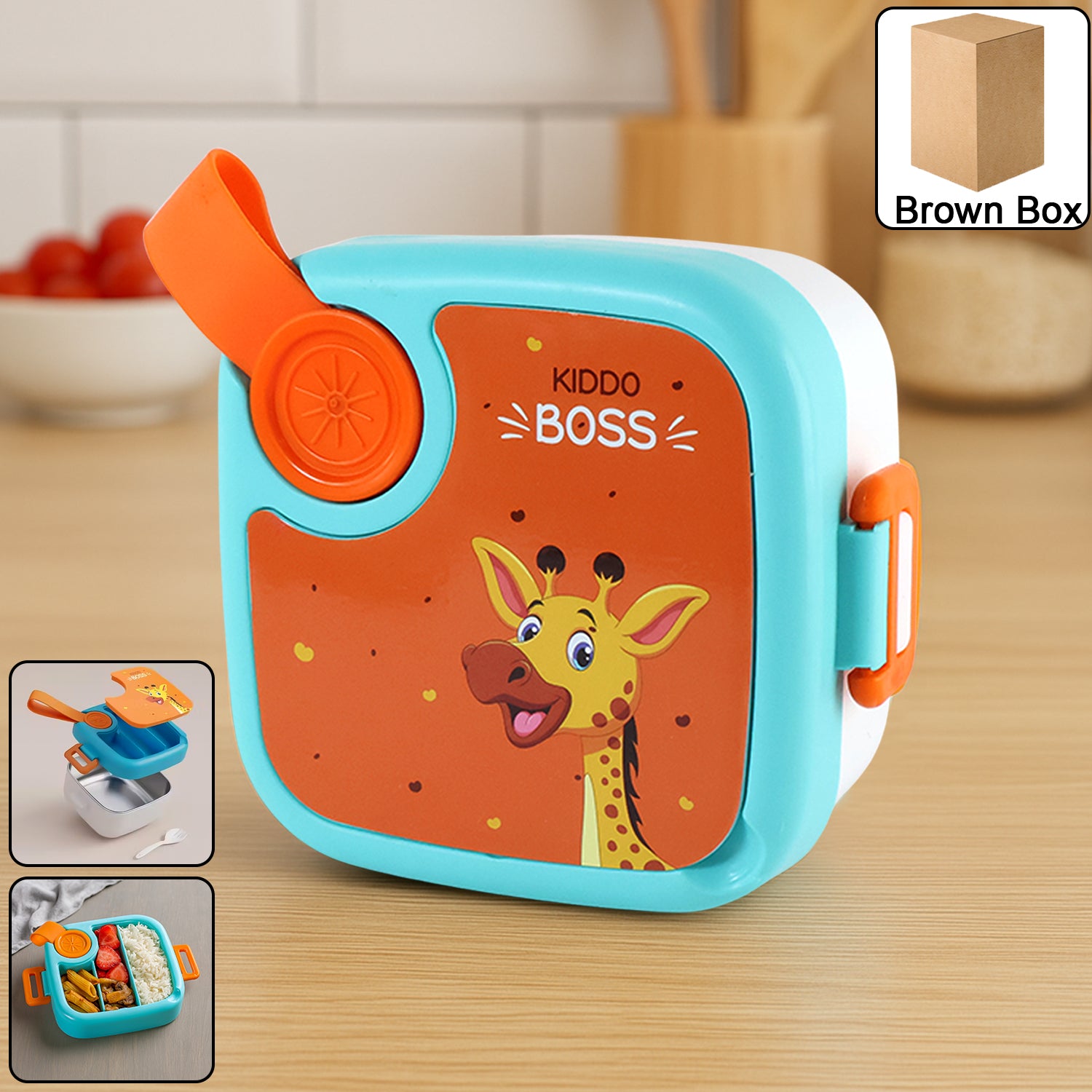 Kids Cartoon Lunch Box - (1 Set) - Zidbik