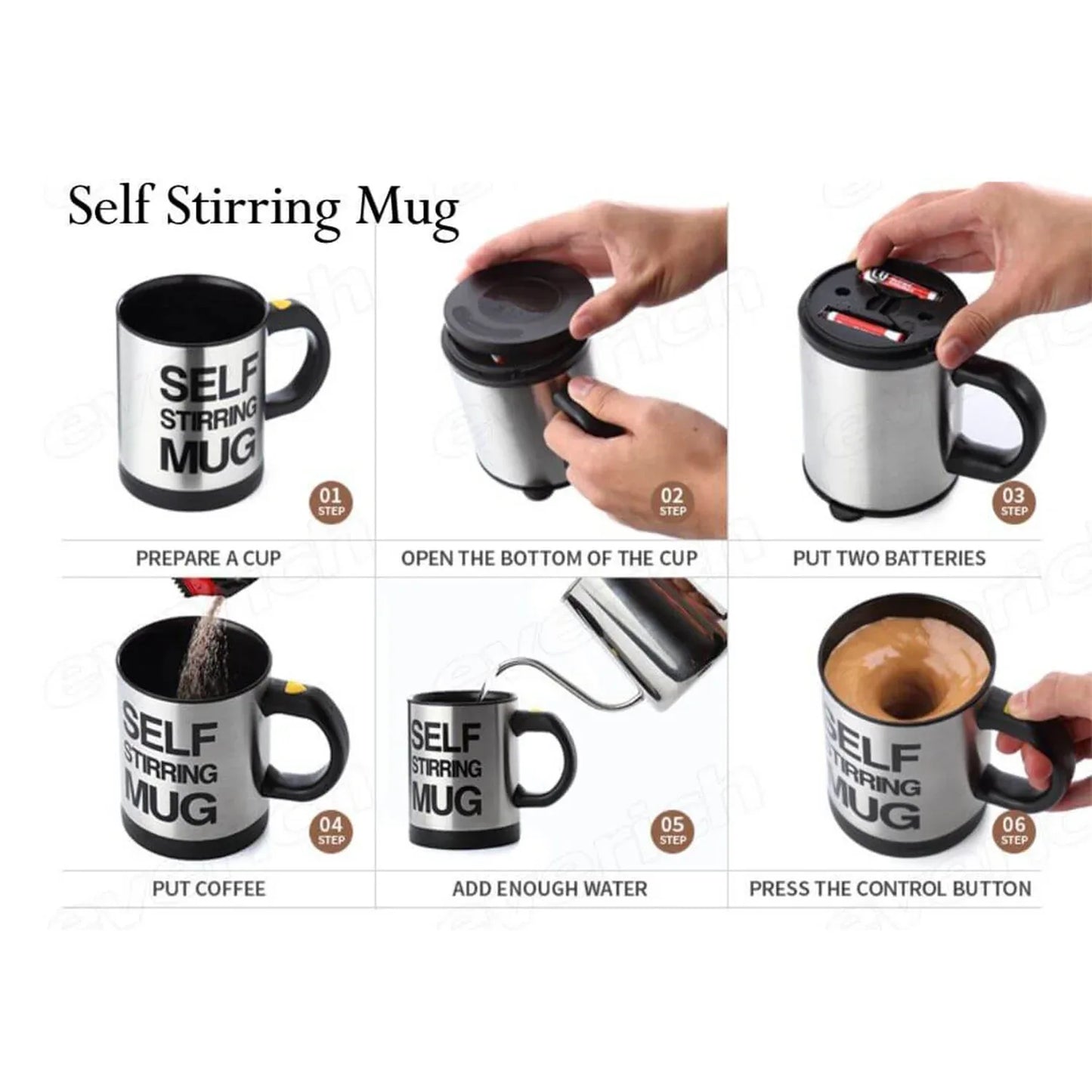 4791 Self Stirring Mug Used In All Kinds Of Household And Official Places For Serving Drinks Coffee And Types Of Beverages Etc. - Zidbik