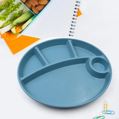 5577 Plastic Food Plates  Biodegradable 5 Compartment Plate With Spoon For Food Snacks  Nuts  Desserts Plates For Kidsreusable Plates For Outdoor Camping Bpa-free(1 Pc) - Zidbik