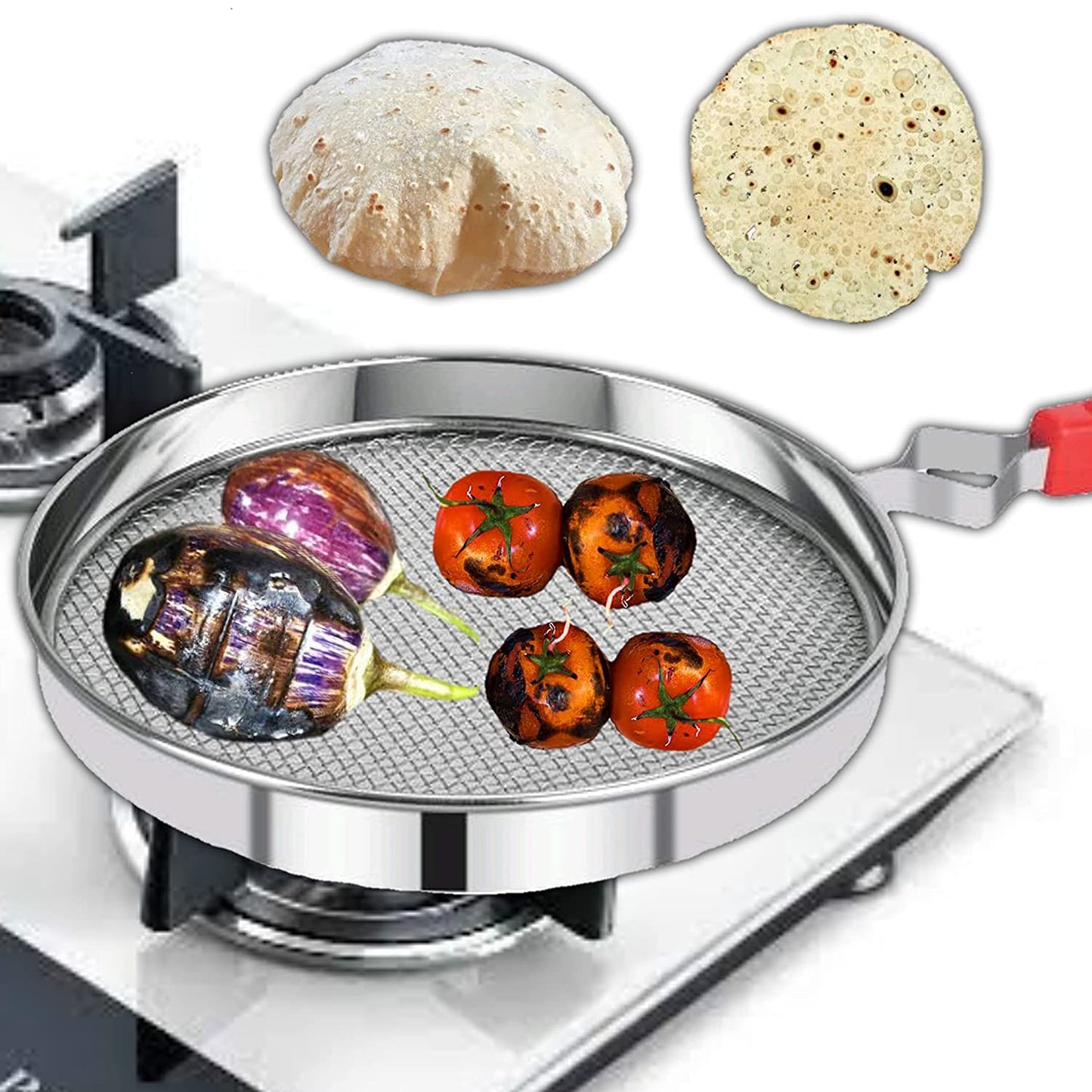 7119 Steel Roaster Grill Jali For Papad Tandoor  Chapati Roast Use ( 1 Pc ) - Zidbik