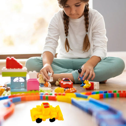 17824 Vehicle Car Engineering Automobile Construction Car Toys Set For Children Kids Crane Excavator Road Roller Forklift Mixer Truck Transporter Truck Machine Construction Toys (6 Pcs Set) - Zidbik