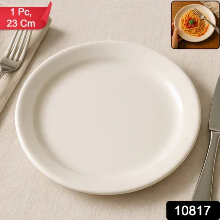 Plastic Round Dinner Serving Plate 23 Cm (1 Pc) - Zidbik