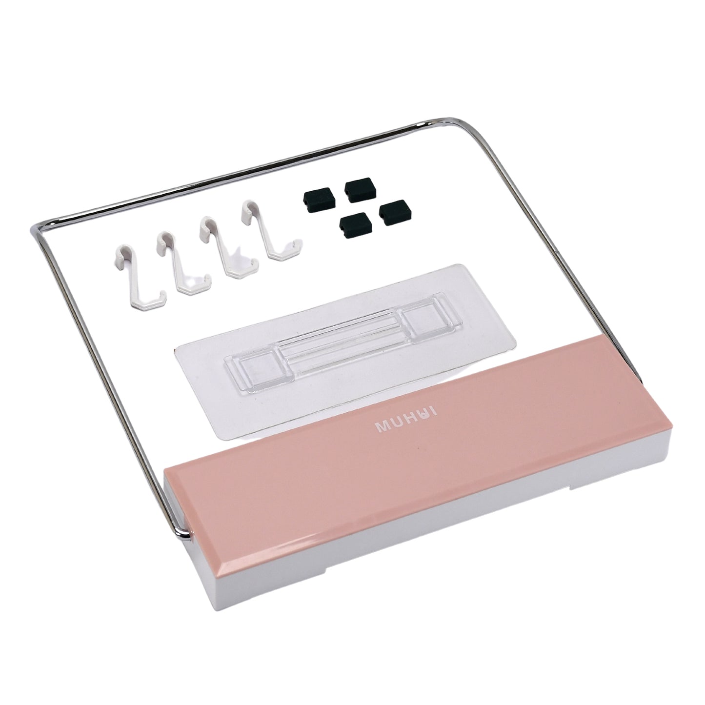 7660 Wall Mounted Foldable Wash Basin Storage Rack Shelf Holder Self Adhesive With Sticker - Zidbik