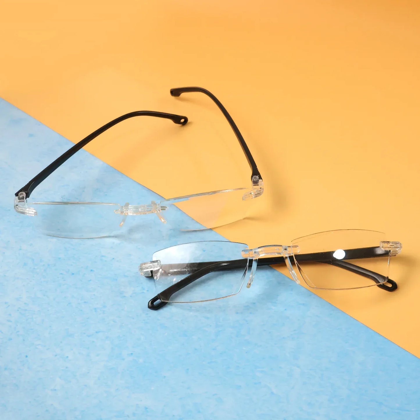 Pack Of 2 Rimless Reading Glasses Lightweight Comfort Readers - Zidbik