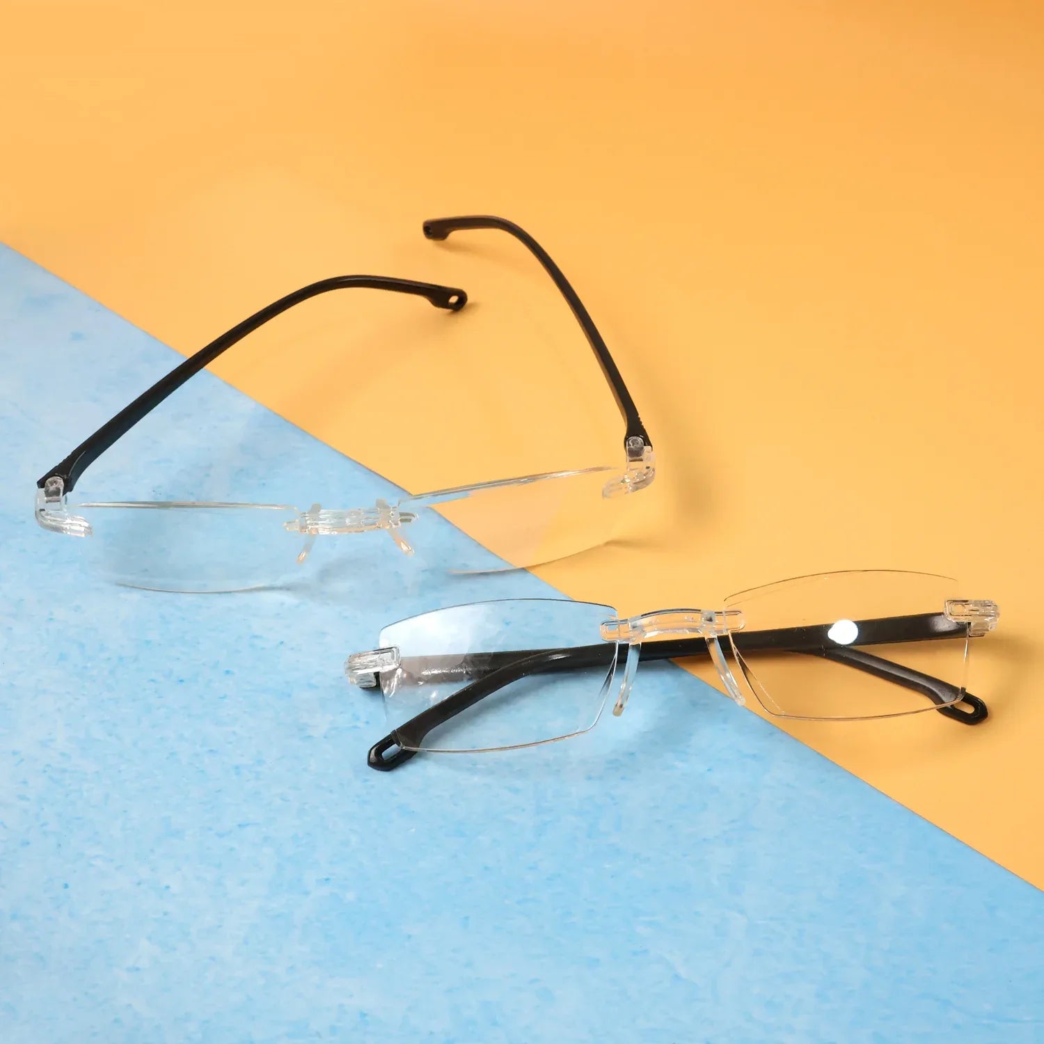 Pack Of 2 Rimless Reading Glasses Lightweight Comfort Readers - Zidbik