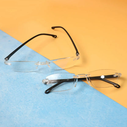 Pack Of 2 Rimless Reading Glasses Lightweight Comfort Readers - Zidbik