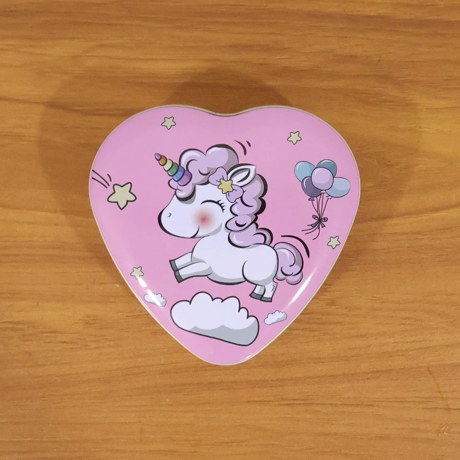Heart Shaped Unicorn Printed Multipurpose Storage Box (1 Pc) - Zidbik