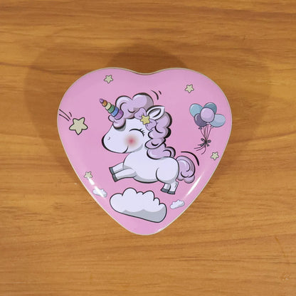 Heart Shaped Unicorn Printed Multipurpose Storage Box (1 Pc) - Zidbik