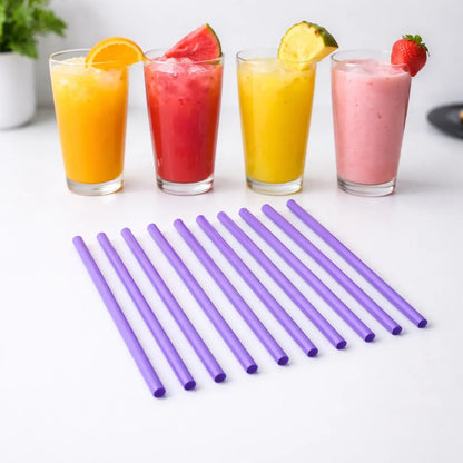 Reusable Plastic Drinking Straws Pack Of 10 - Zidbik