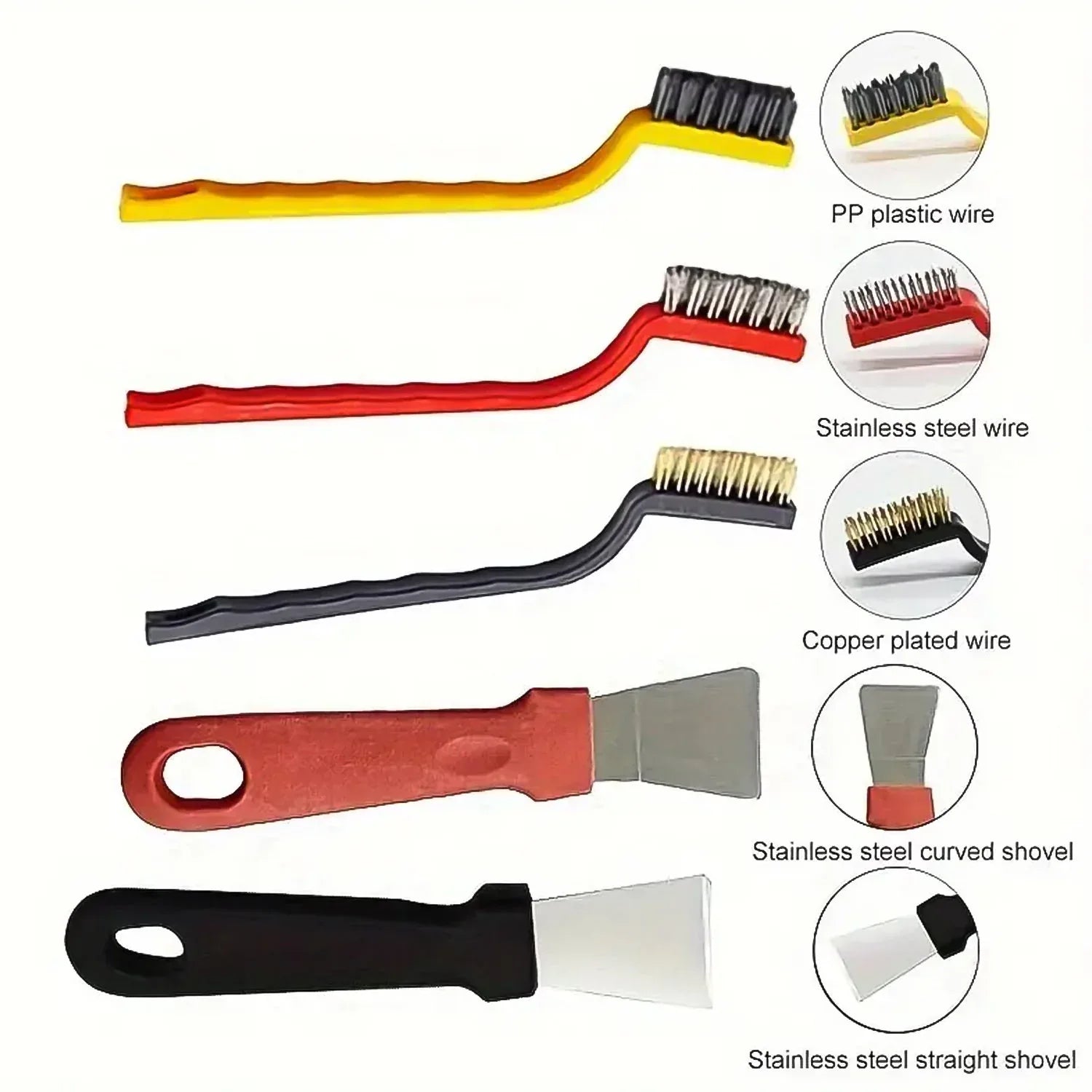 Wire Brush And Scraper Set (5 Pcs Set) - Zidbik