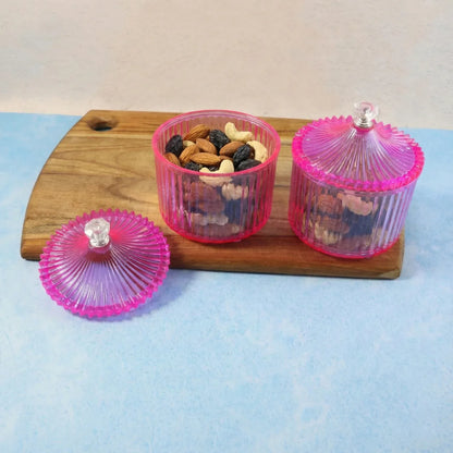 Plastic Luxury Transparent Dry Fruit Storage Jars (2 Pc) - Zidbik