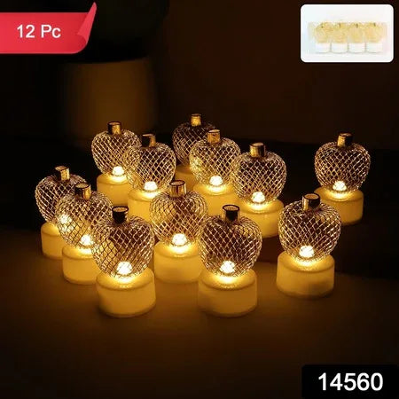 Decorative Apple Shape Led Tealight Candles (12 Pc) - Zidbik