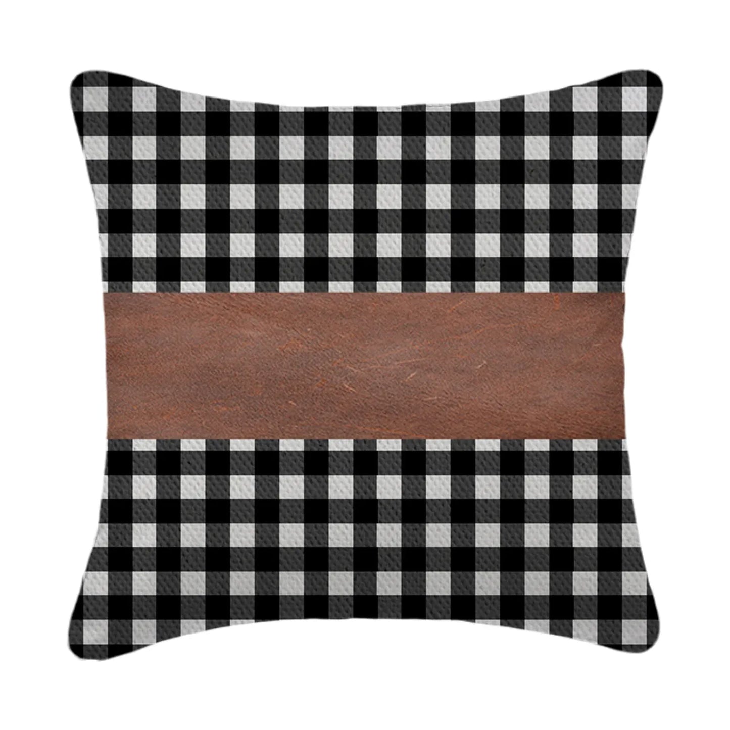 Pillow Covers Leather Cotton Cushion Covers (17 17 Inch 1 Pair 2 Pc) - Zidbik