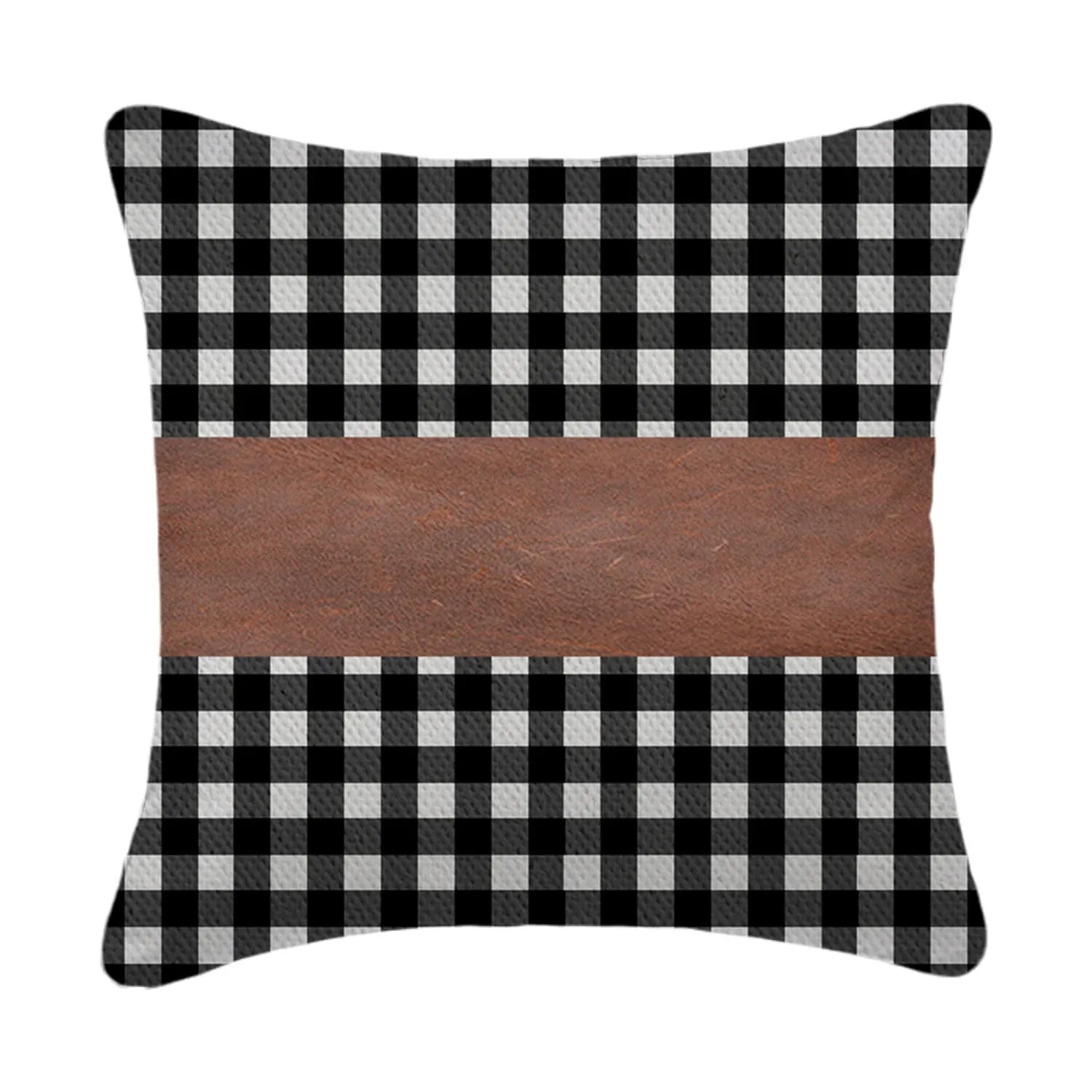 Pillow Covers Leather Cotton Cushion Covers (17 17 Inch 1 Pair 2 Pc) - Zidbik