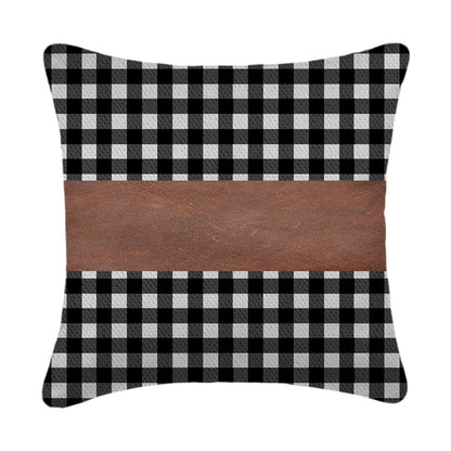 Pillow Covers Leather Cotton Cushion Covers (17 17 Inch 1 Pair 2 Pc) - Zidbik