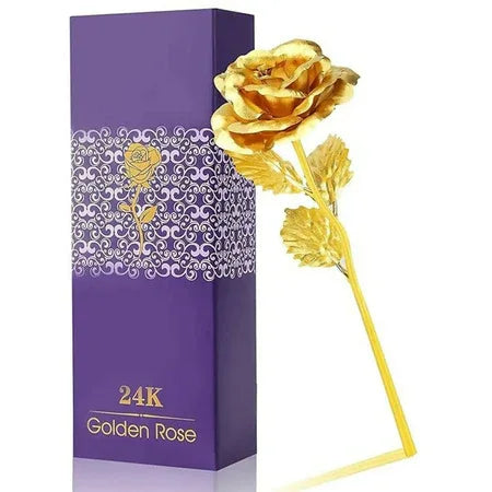 Luxury Decorative Gold Plated Artificial Golden Rose With Premium Box - Zidbik