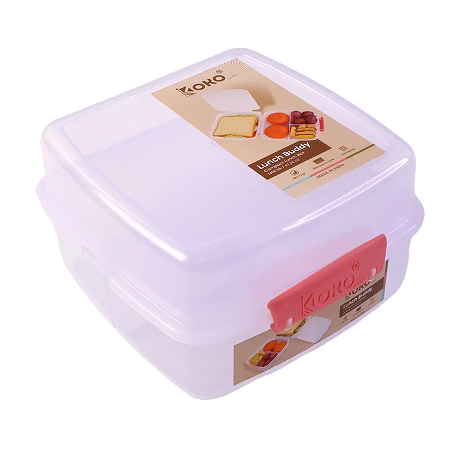 1 Large And 3 Small -compartment 1400 Ml Multipurpose Lunch Box (1400 Ml 1 Pc) - Zidbik