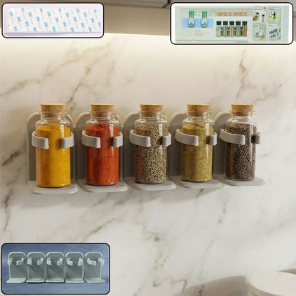 Wall-mounted Adjustable Spice Rack Organizer (1 Pc) - Zidbik