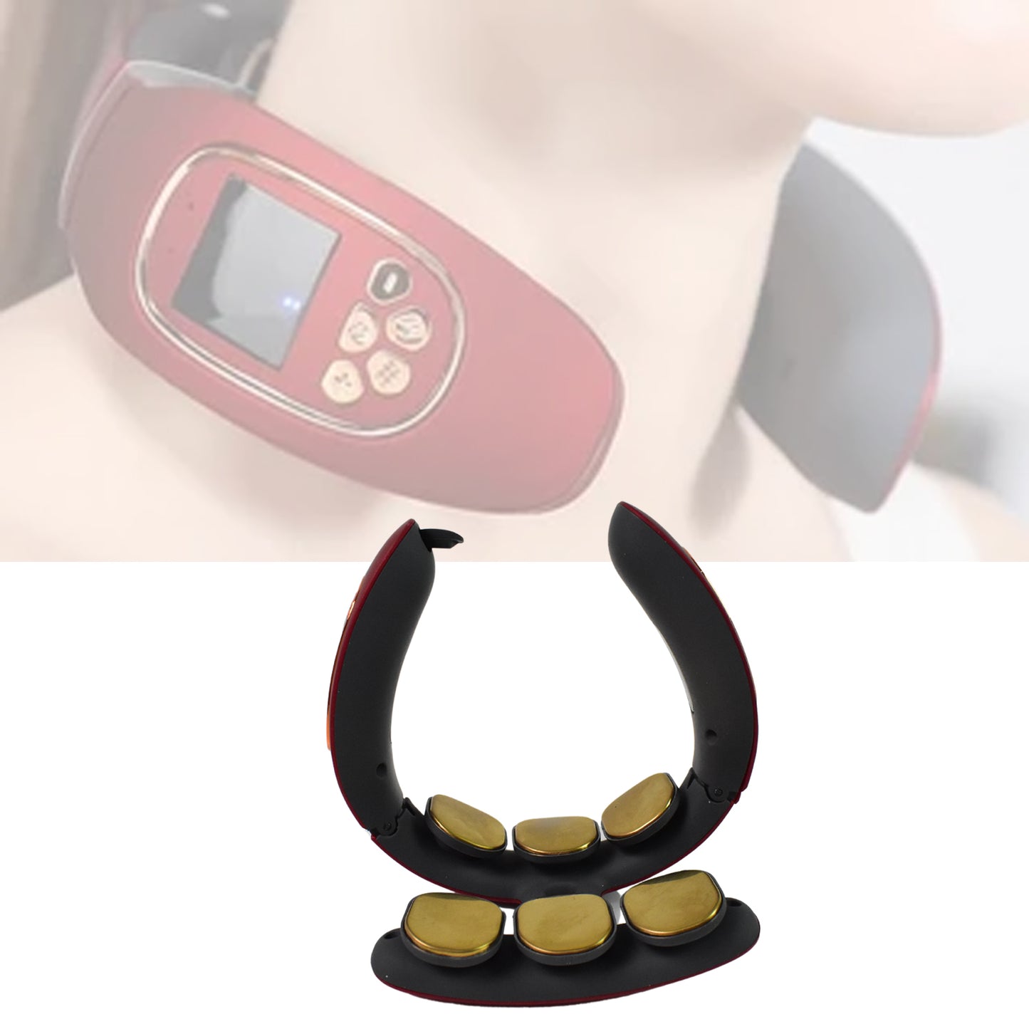 6 Heads Smart Electric Neck And Back Pulse Massager Wireless (1 Pc) - Zidbik